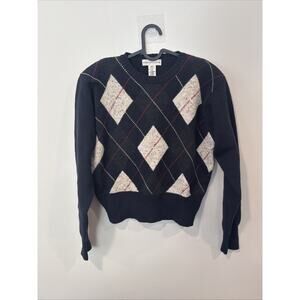 Evan Picone Merino Wool Sweater Shoulder Padded Medium Grandpacore 2258